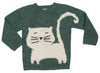 White cat sweater green (NW179)