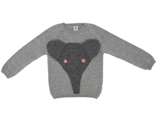 NW429 Floppy ears grey Elephant Sweater